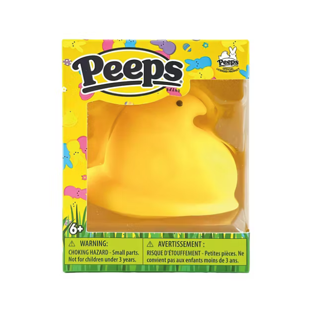 A package of Peeps marshmallow candy in a chick shape