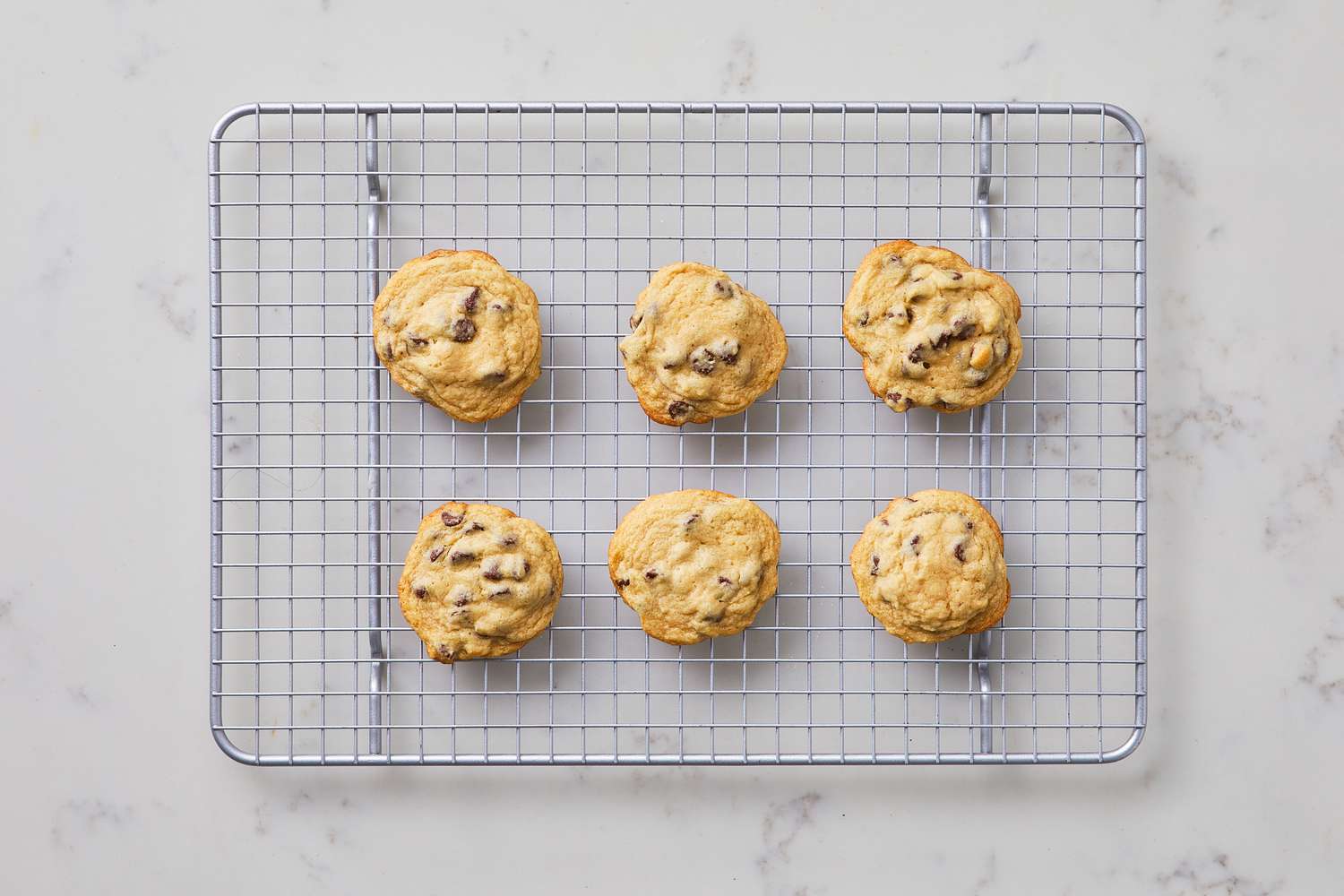 Let Soft and Chewy Chocolate Chip cookies cool on rack