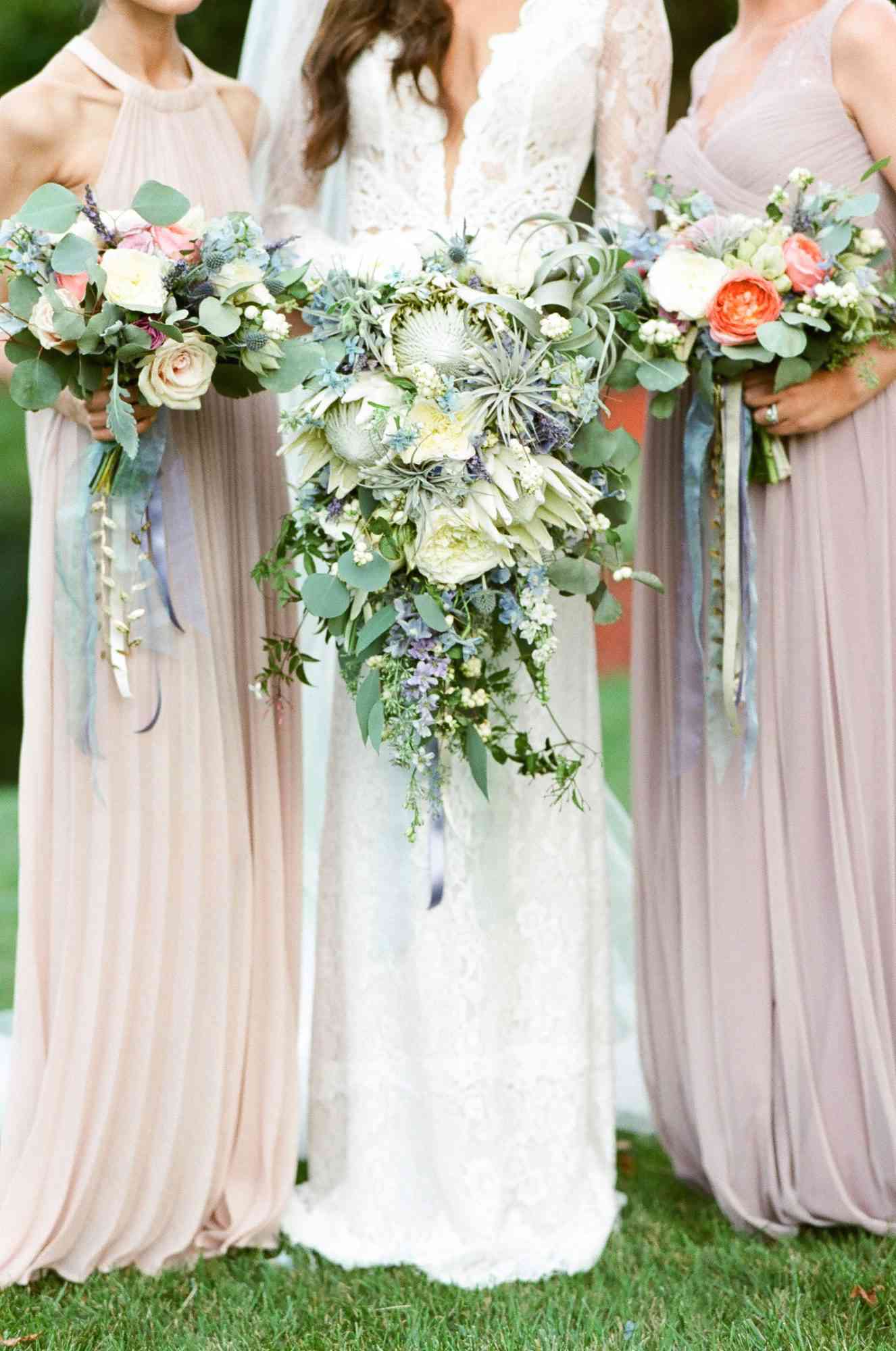 large cascading bouquets