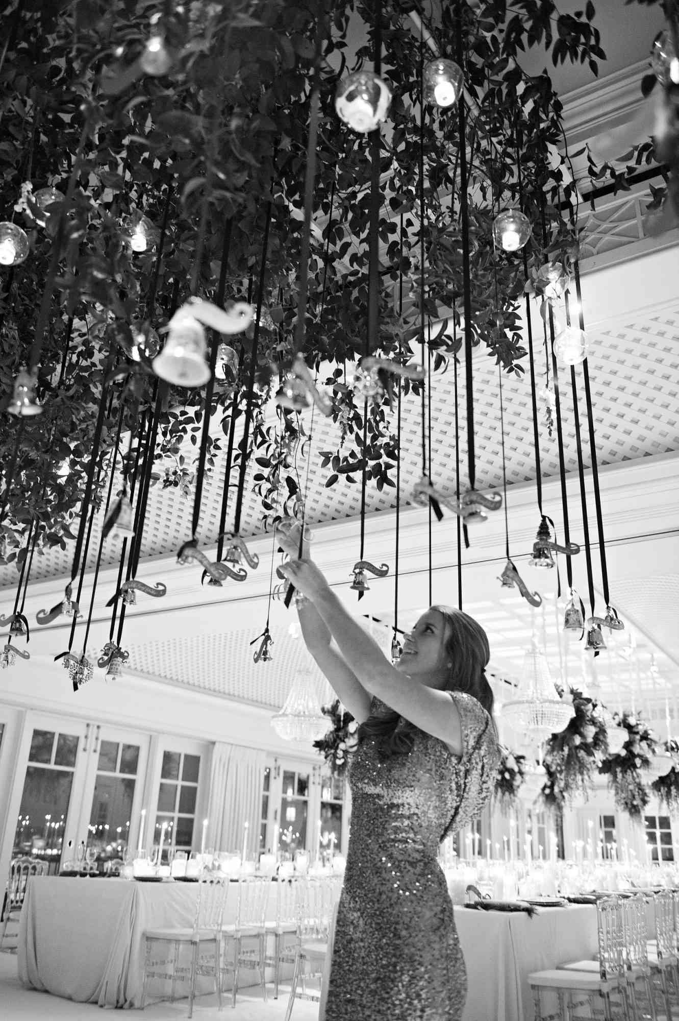 celina rob wedding virginia bells hanging