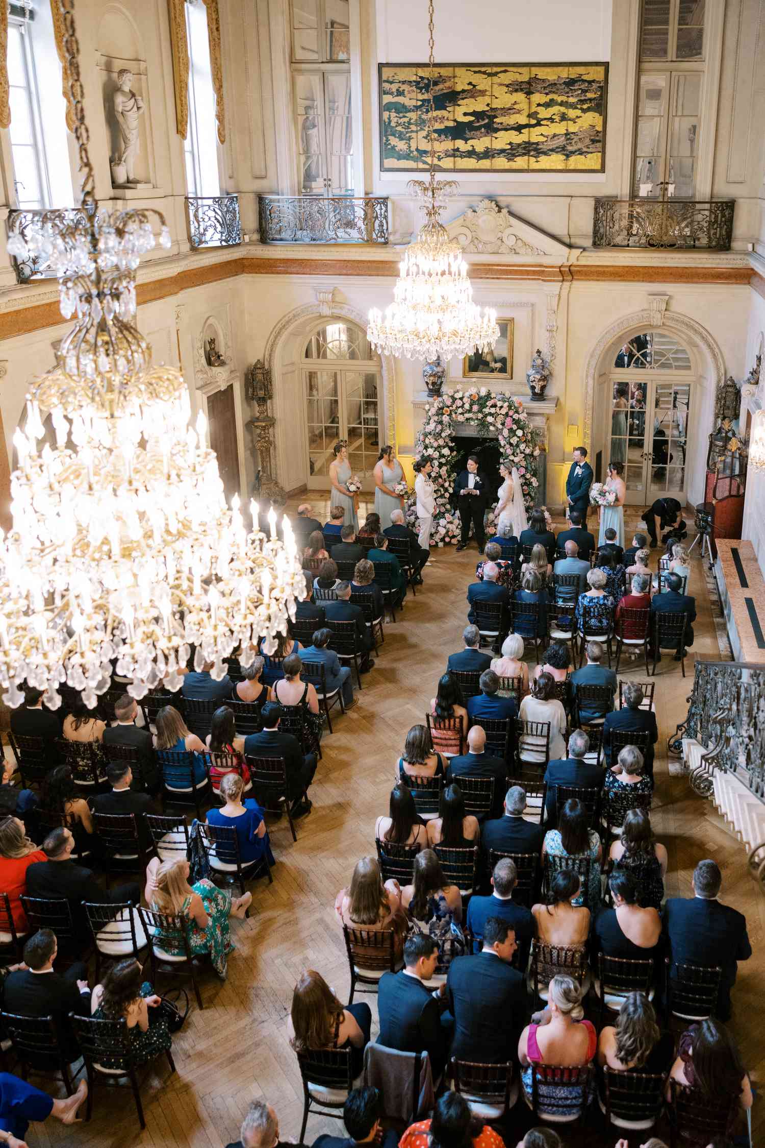 wedding ceremony with aisle and altar