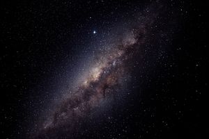 The Milky Way galaxy as seen in the night sky a dense band of stars