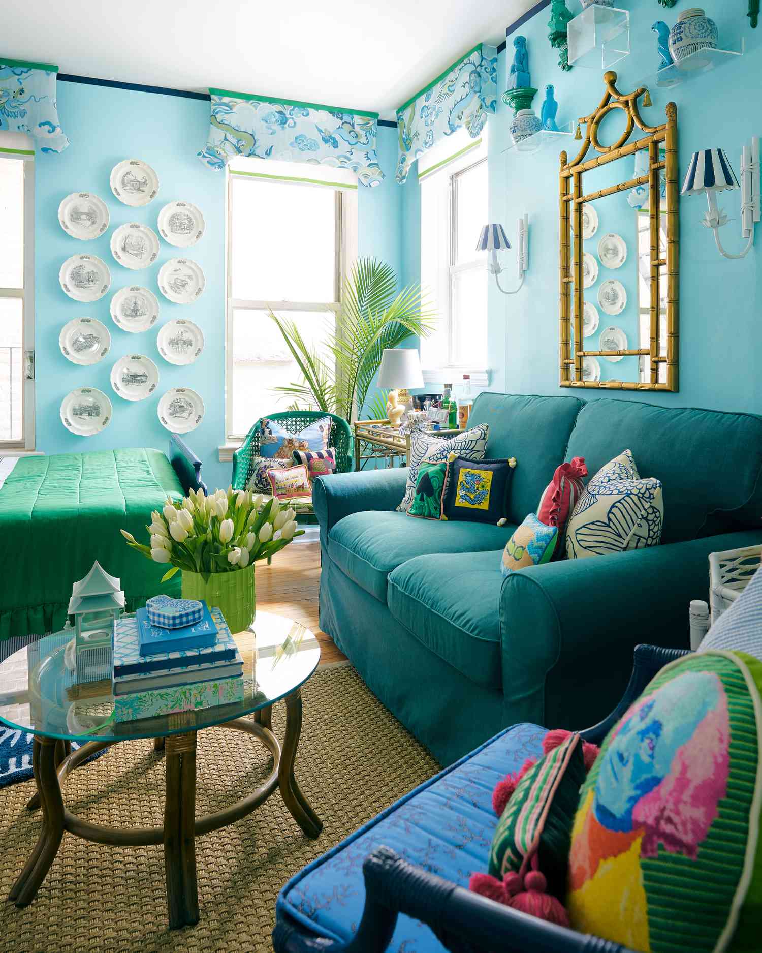 Coffee table with books