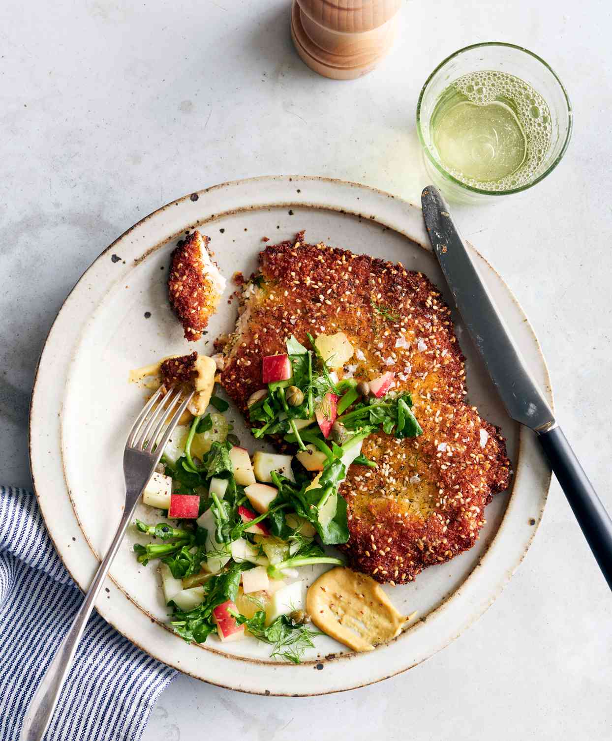 Chicken Schnitzel with Dill and Sesame