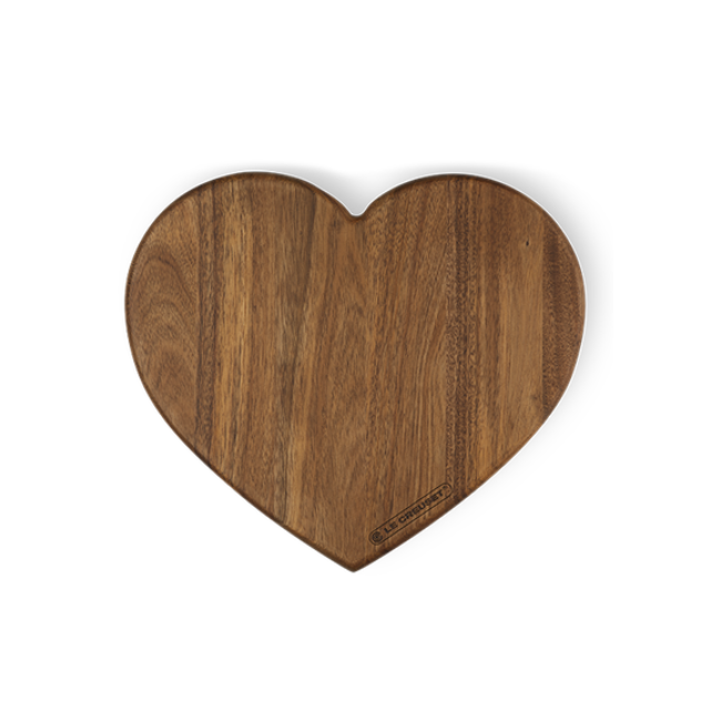 A wooden heartshaped cutting board