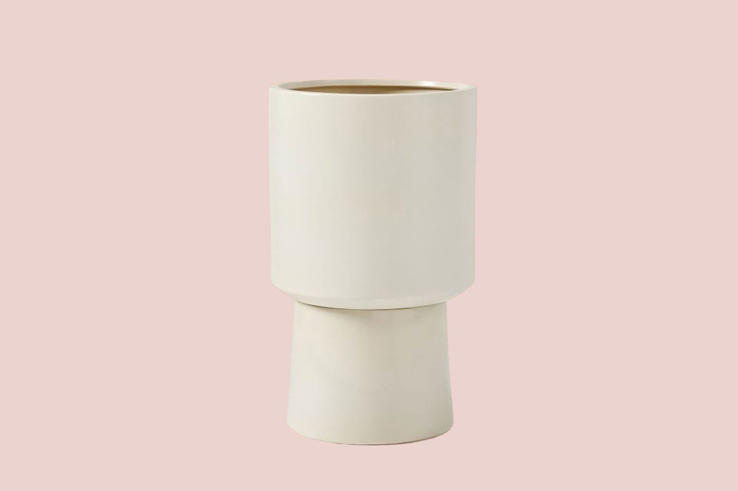 West Elm Bishop Ceramic Pedestal Planter in Alabaster