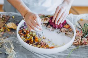 Crafting with dried flower petals