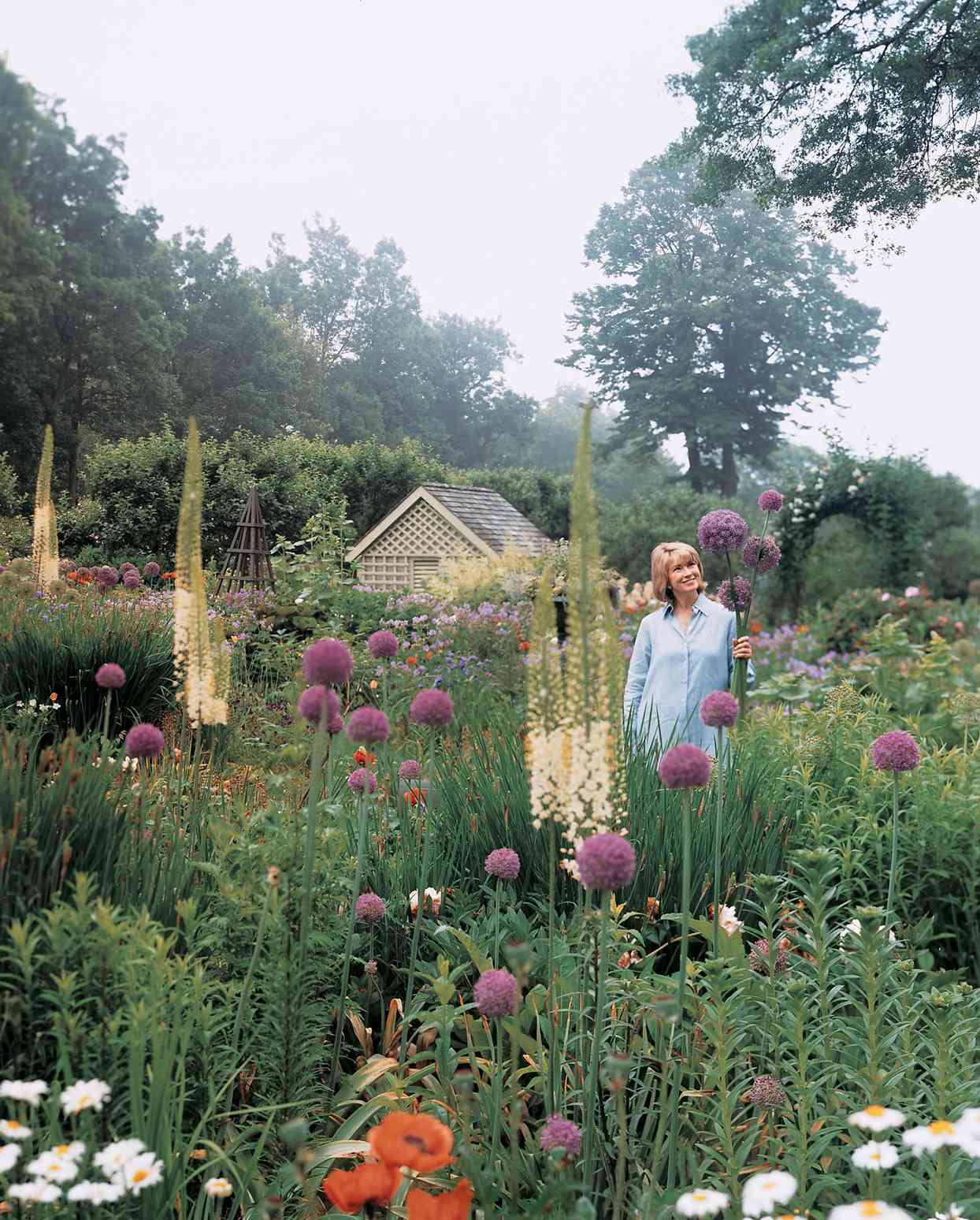 martha in field of flowers at turkey hill