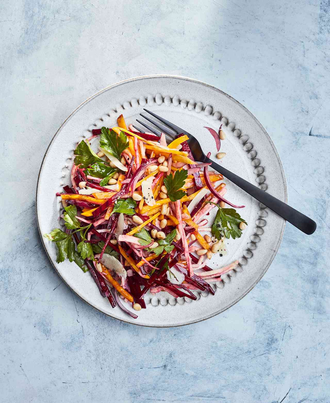 raw beet celery root salad
