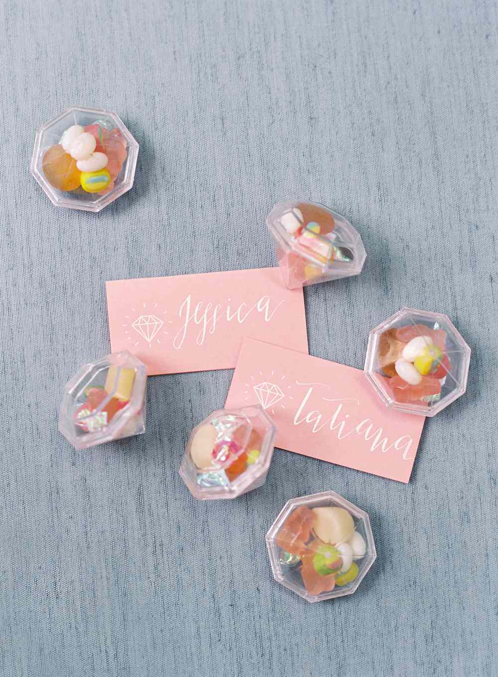 be my bridesmaid candy in gem containers