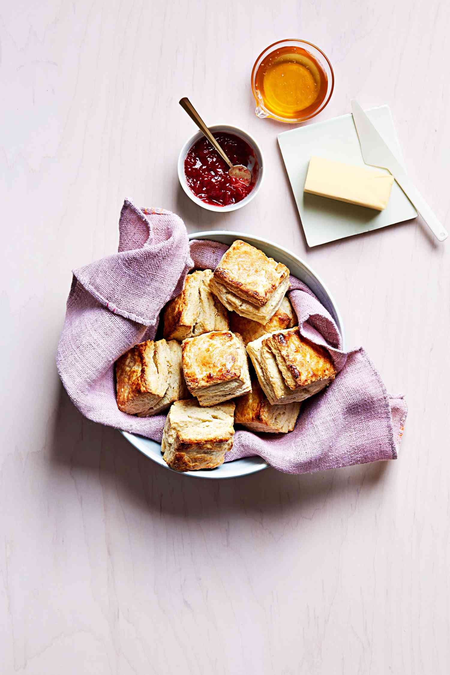 classic buttermilk biscuits with jam butter