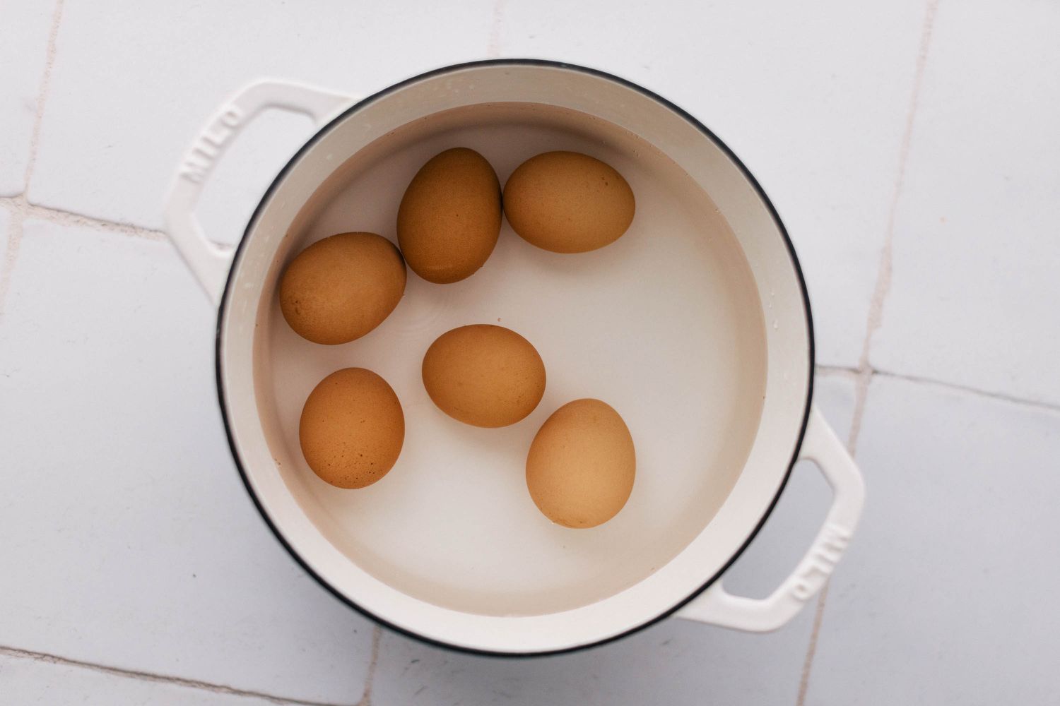 eggs in pot of water