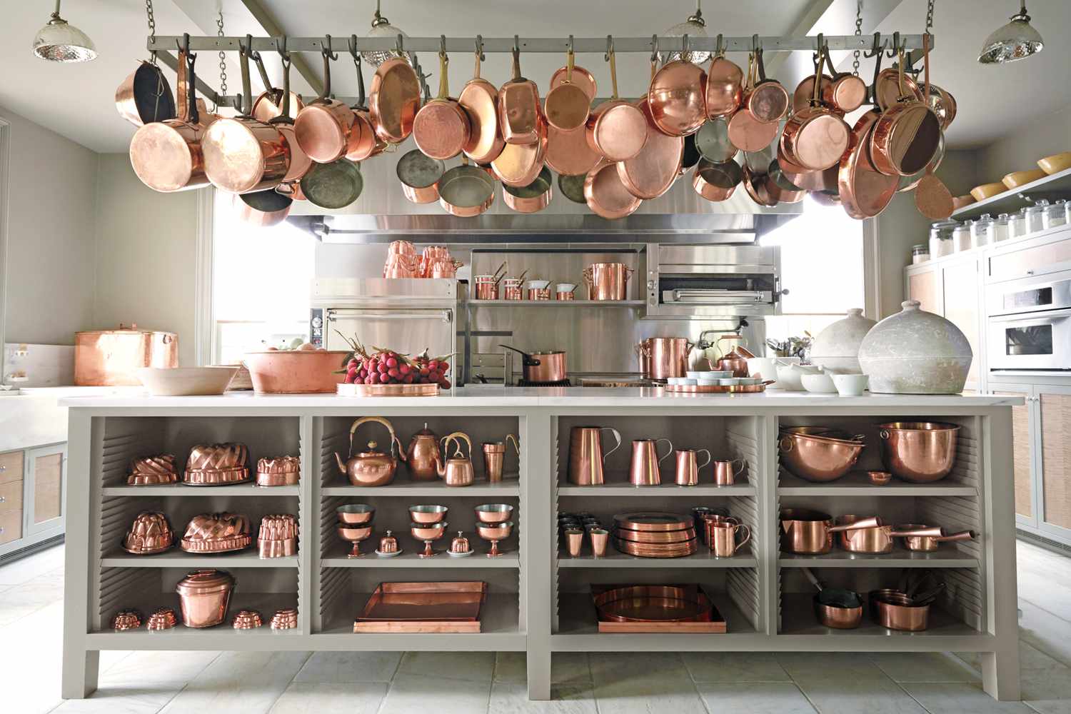 kitchen at Bedford with copperware