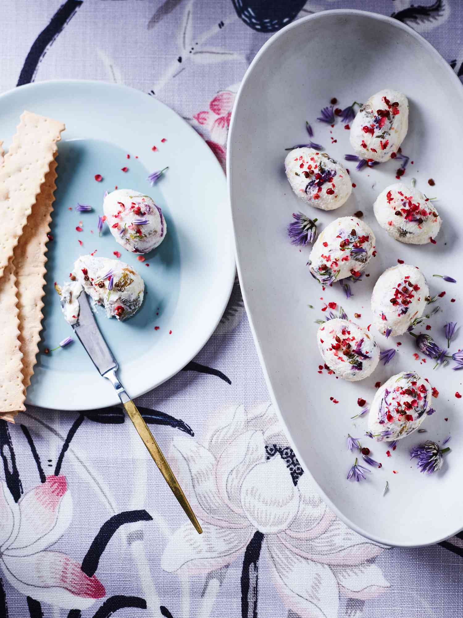 roasted spring onion and goat cheese eggs