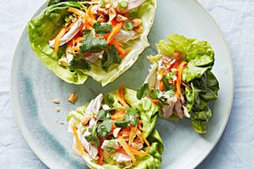 Poached-chicken cups with ginger-scallion oil