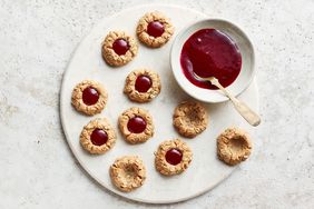peanut-butter-oat drop cookies with jam