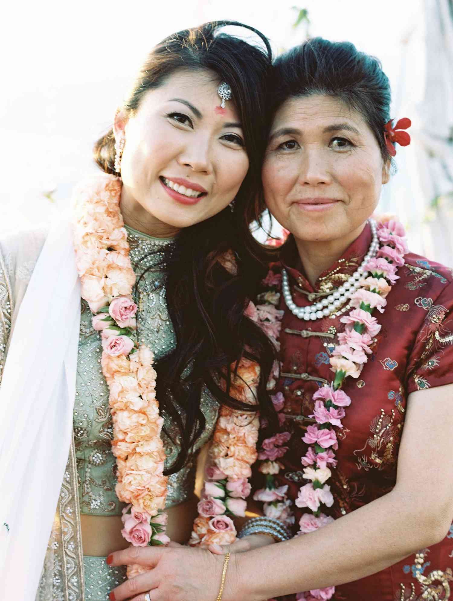 A Bride and Her Mom on Her Wedding Day