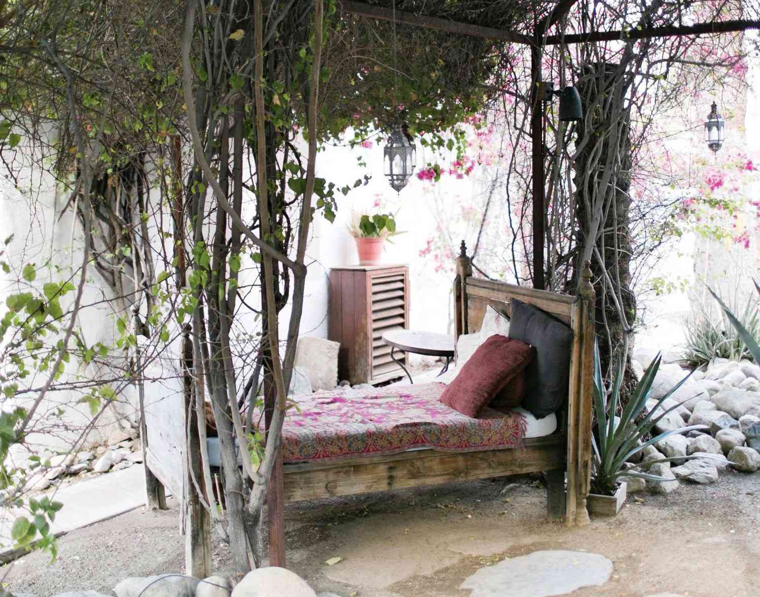Rustic outdoor bed