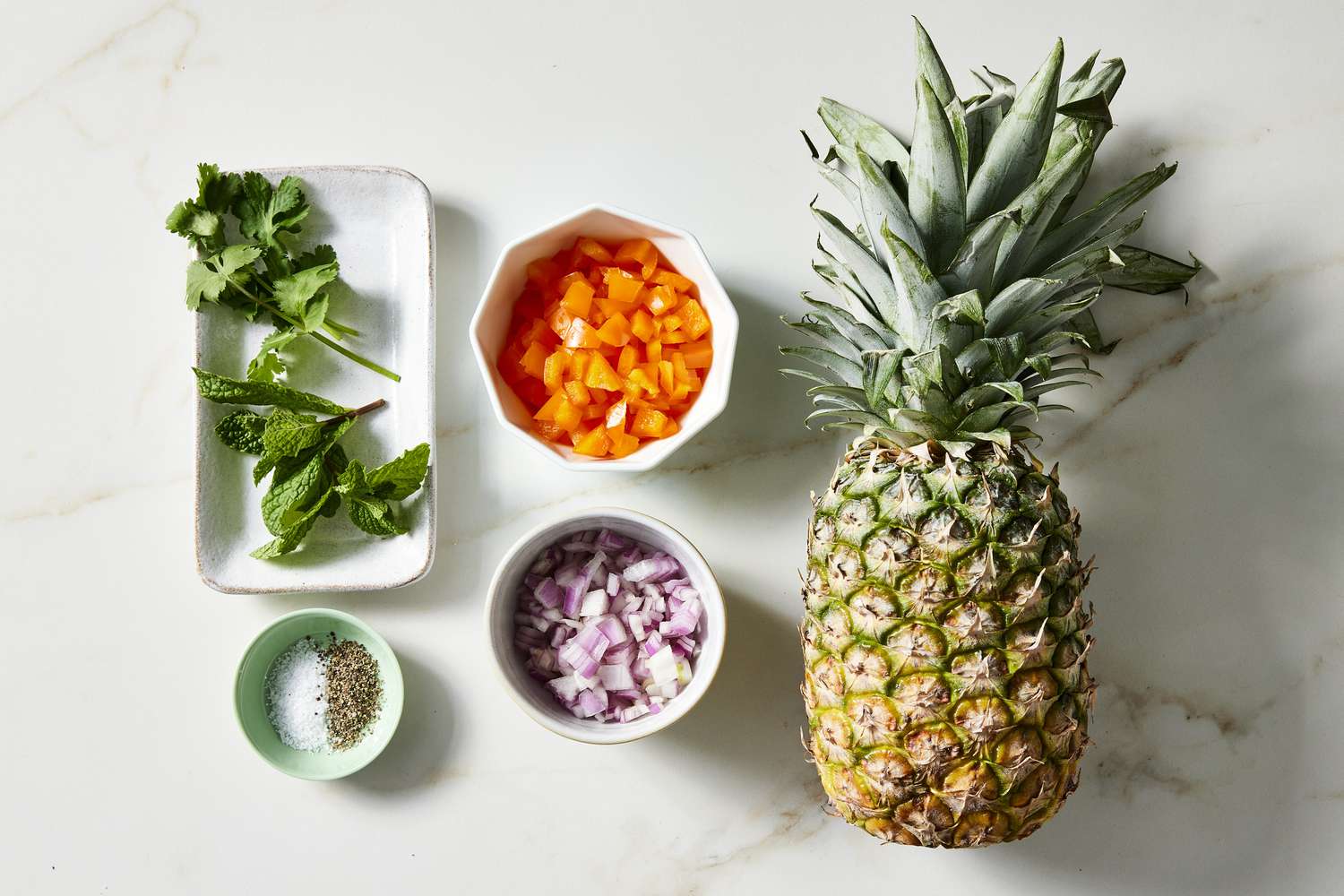 Ingredients for pineapple salsa