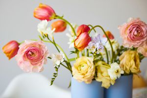 bold, summer flowers in vase