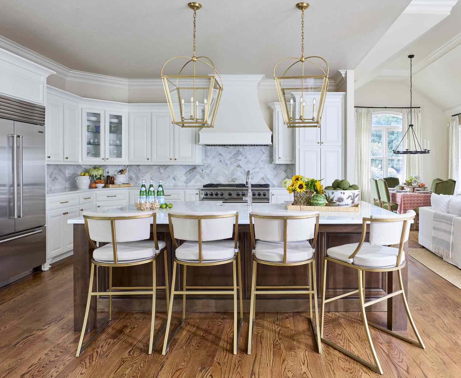 wood island gold accents