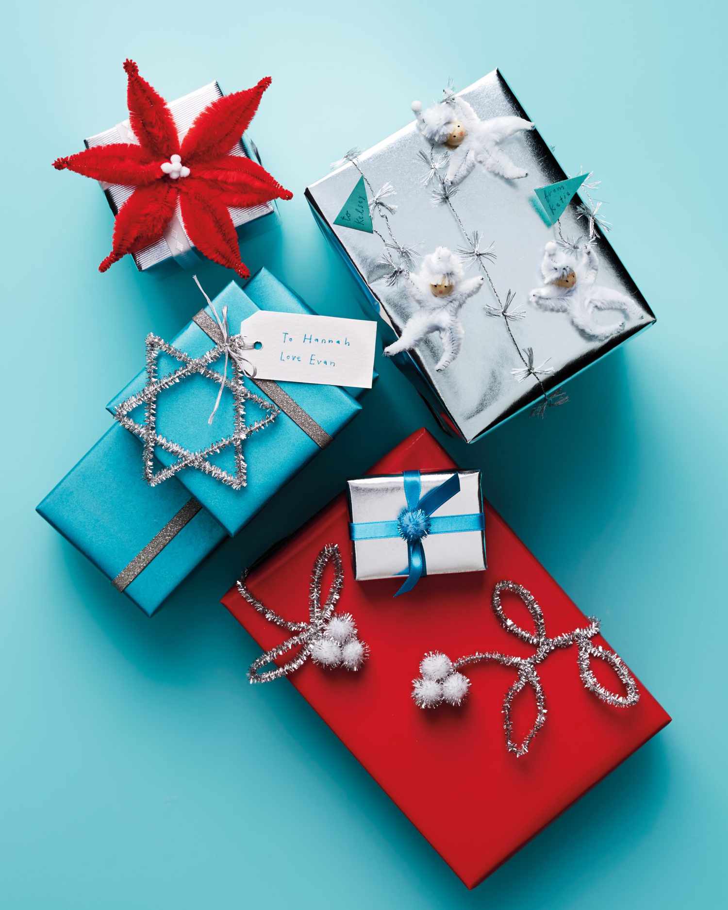 gift toppers made from chenille sticks