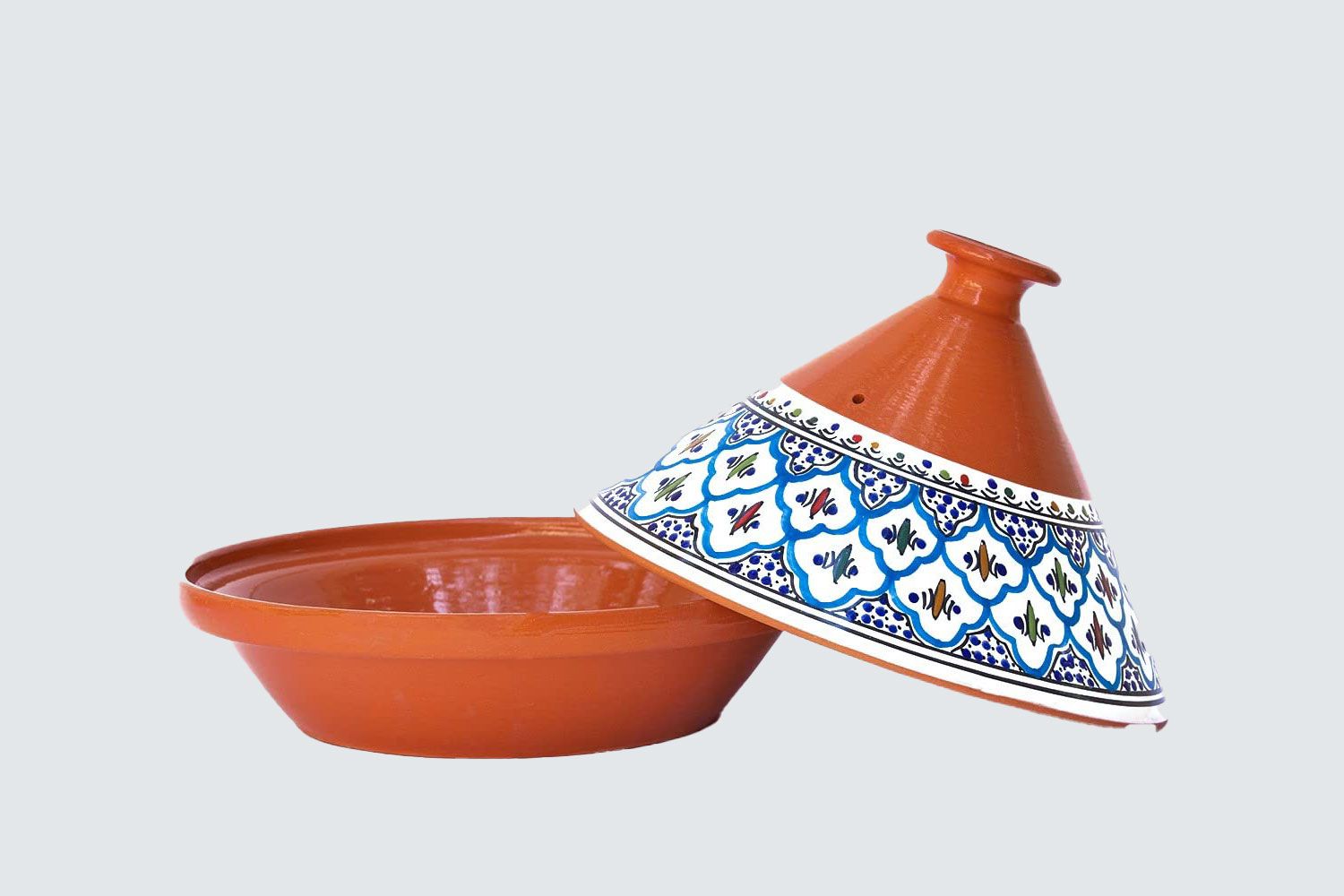 Kamsah Hand Made and Hand Painted Tagine Pot