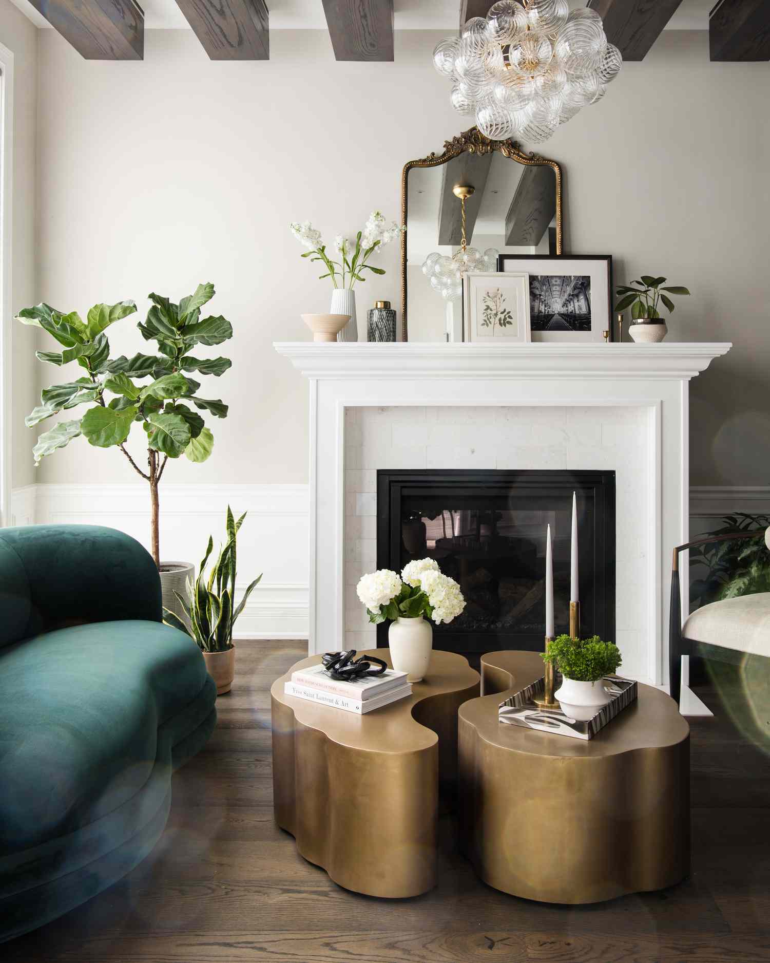 Traditional Mantel Frame with Neutral Decor
