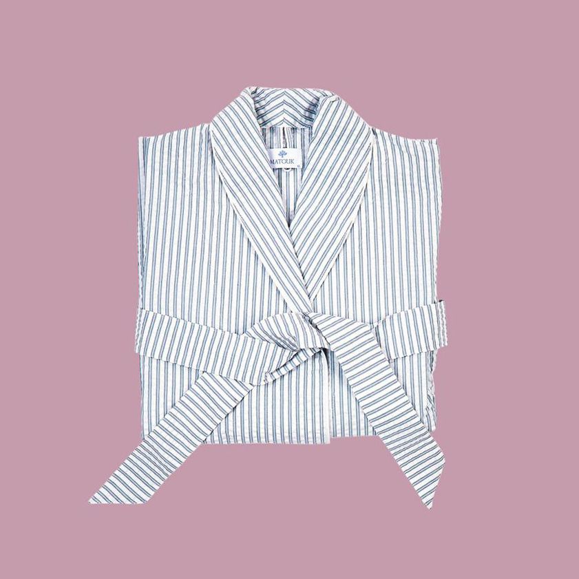 Matouk Lightweight Seersucker "Matteo" Robe