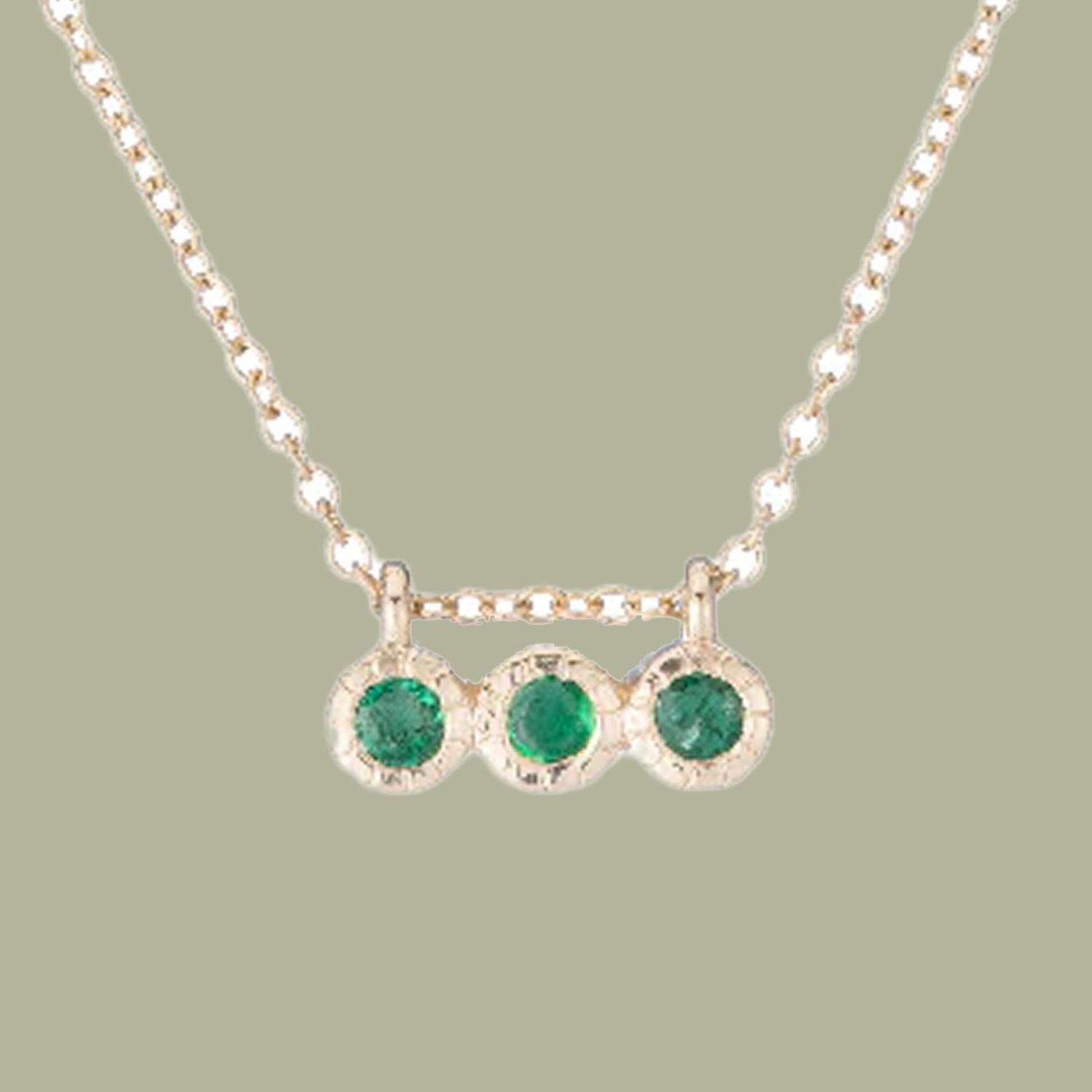 Jennie Kwon 3 Emerald Necklace