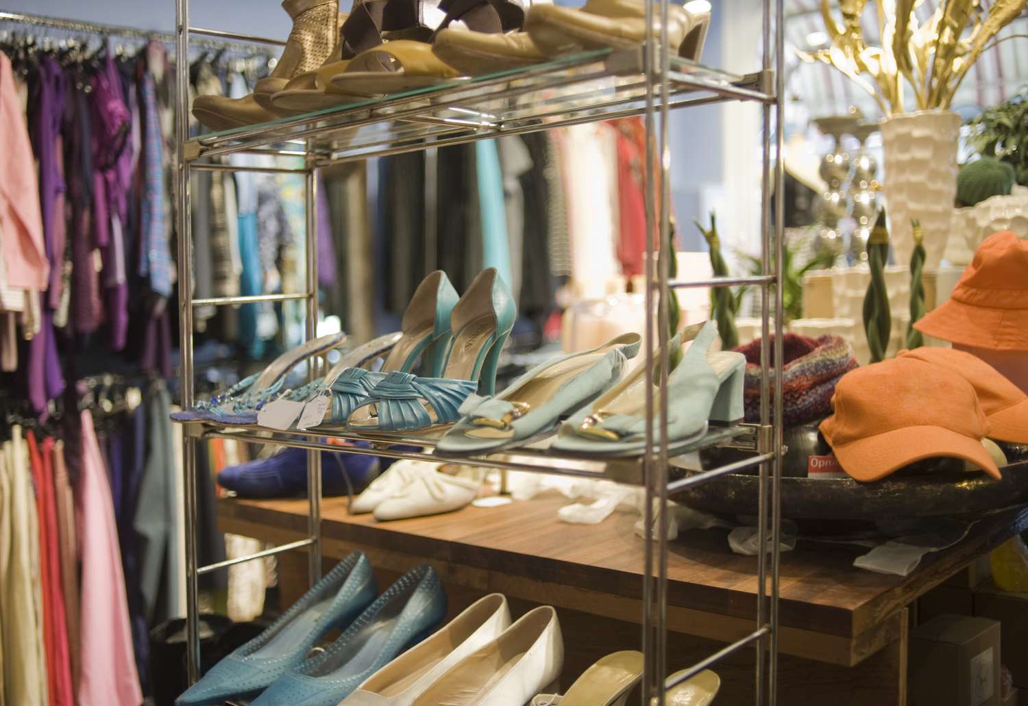 vintage shoes at thrift shop