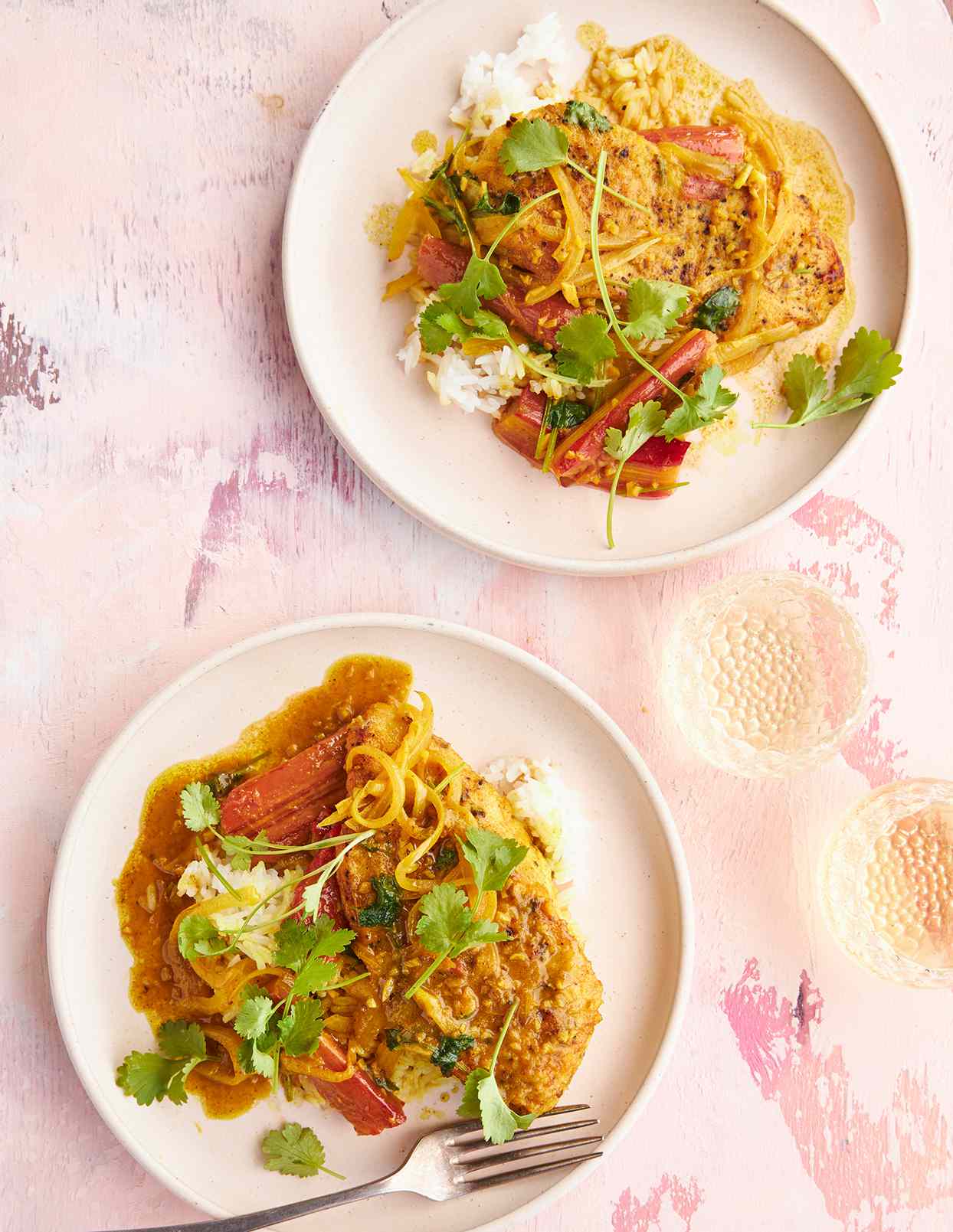 Pan Roasted Chicken with Rhubarb