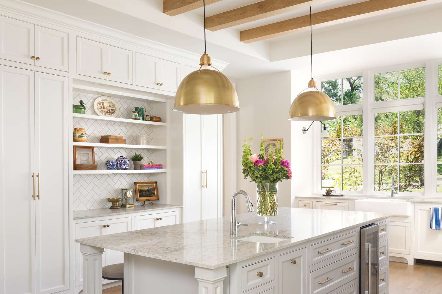 Kitchen window framing outdoor views