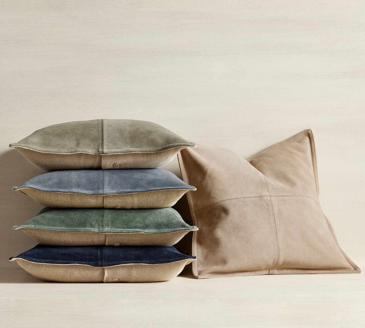 Pieced Suede Pillows