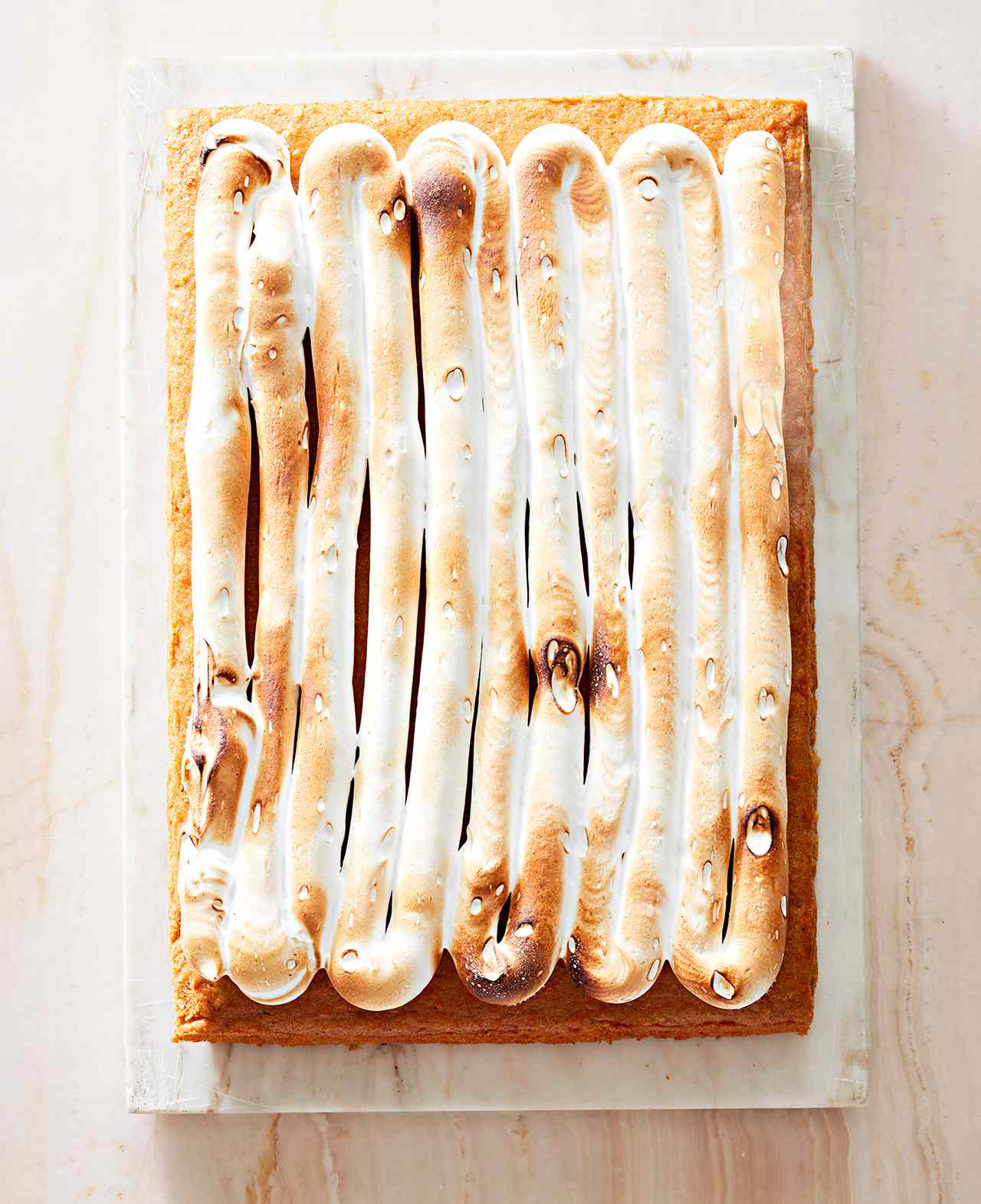 spiced sweet-potato cake with meringue frosting