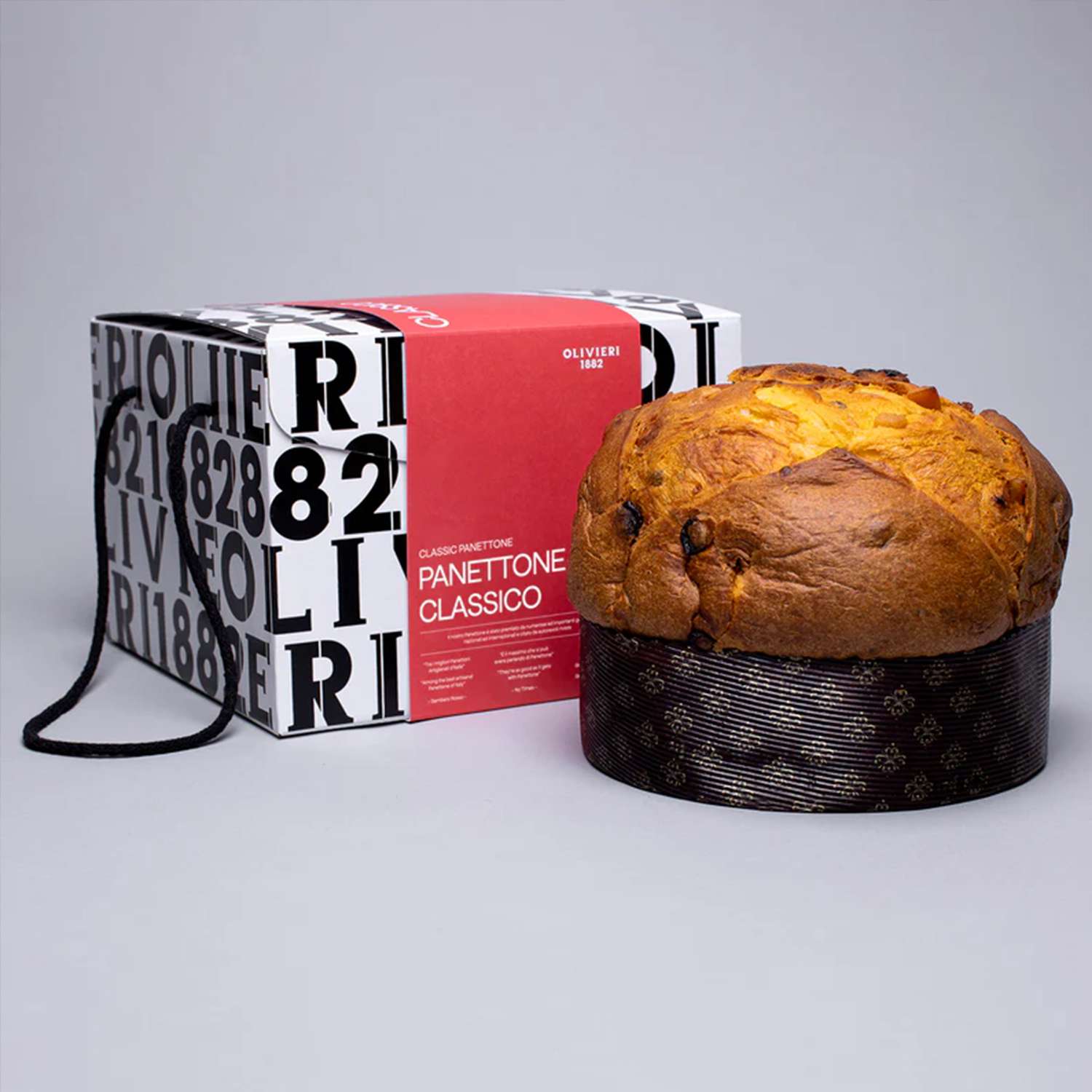 classic panettone cake and packaging
