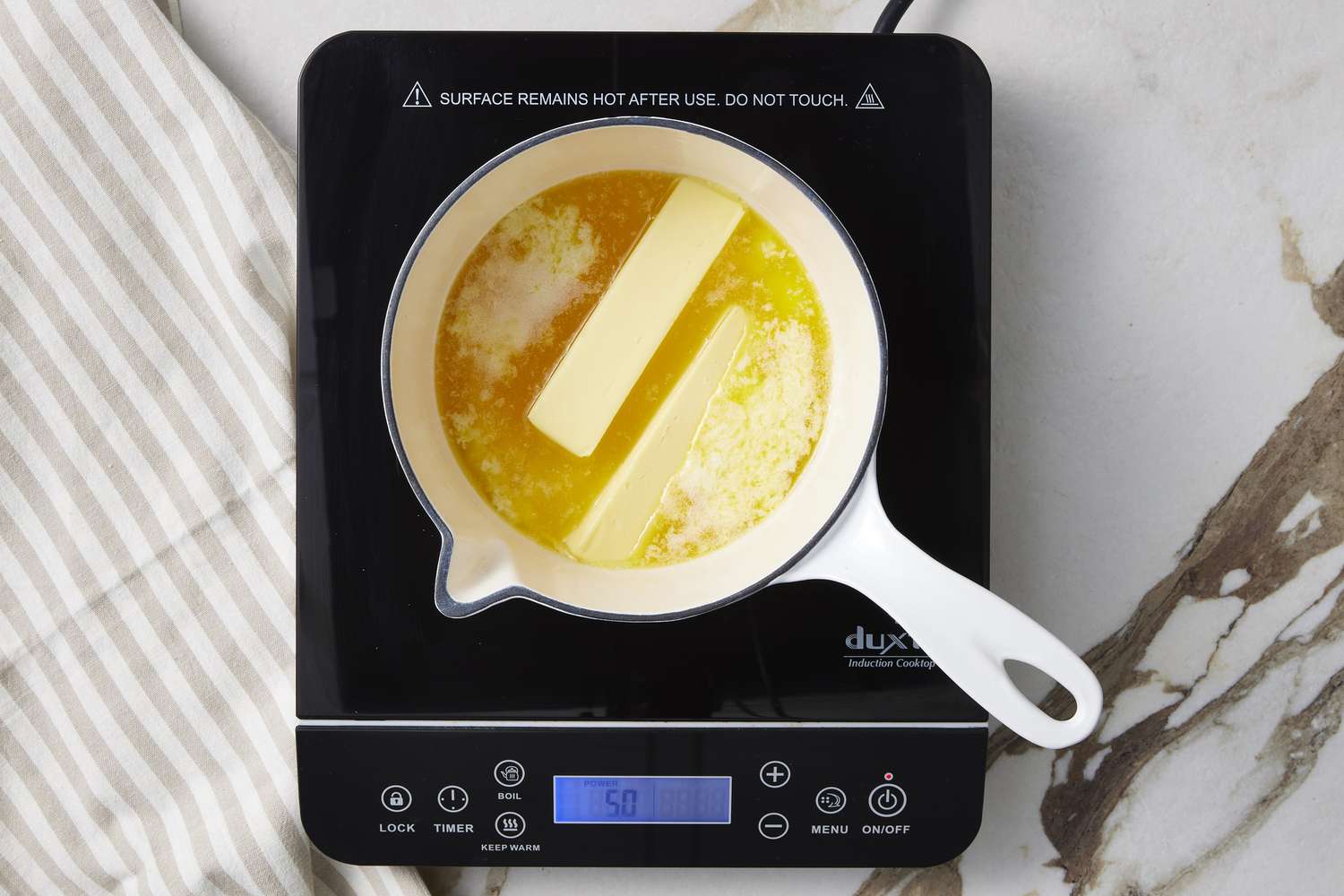 Butter melting in pot