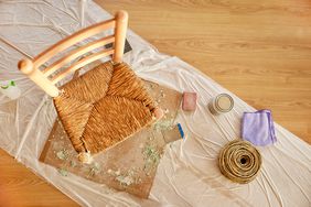 Wooden chair ready for stain stripped of paint
