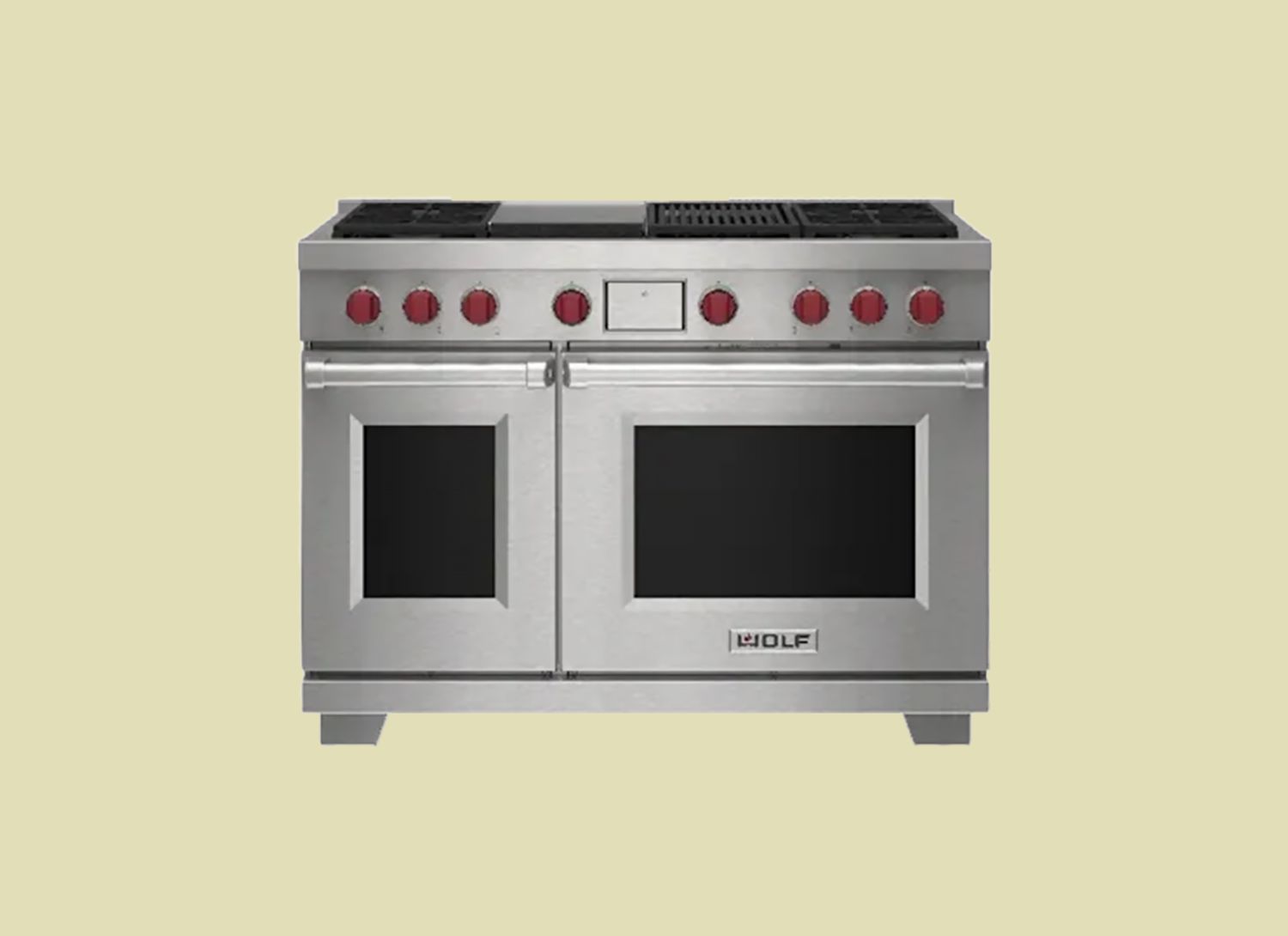 Wolf dual range on a light green background