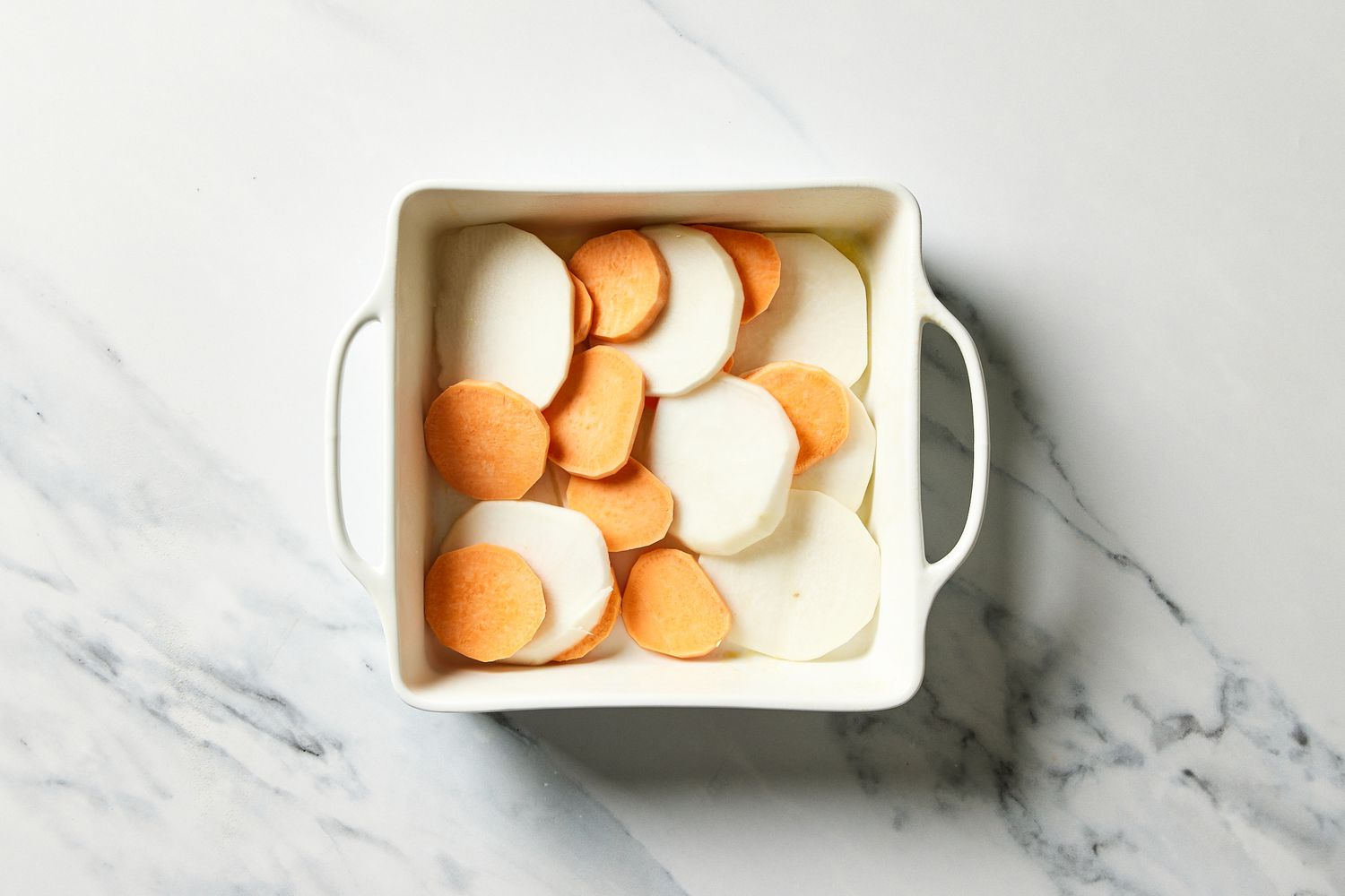 Turnip and Sweet Potato Gratin