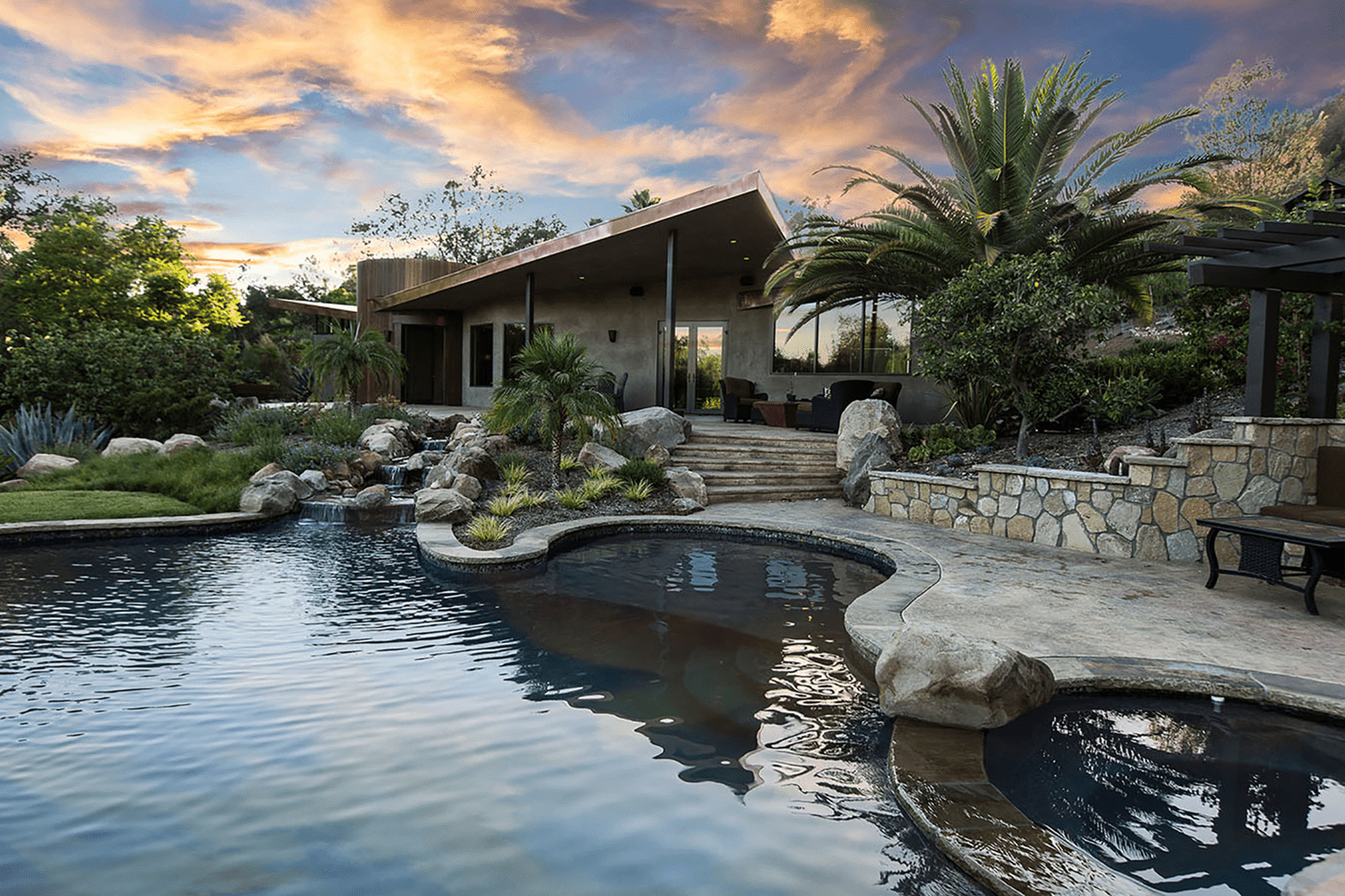 Waterfall Feature Pool Landscaping
