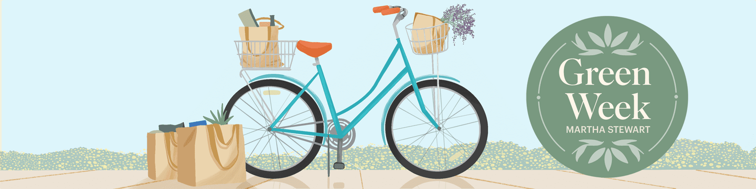 decorvow green week page banner with bike