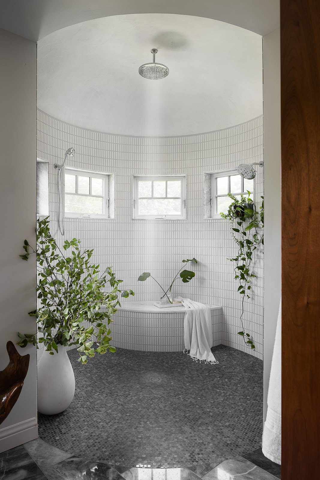 a rainshower bathroom