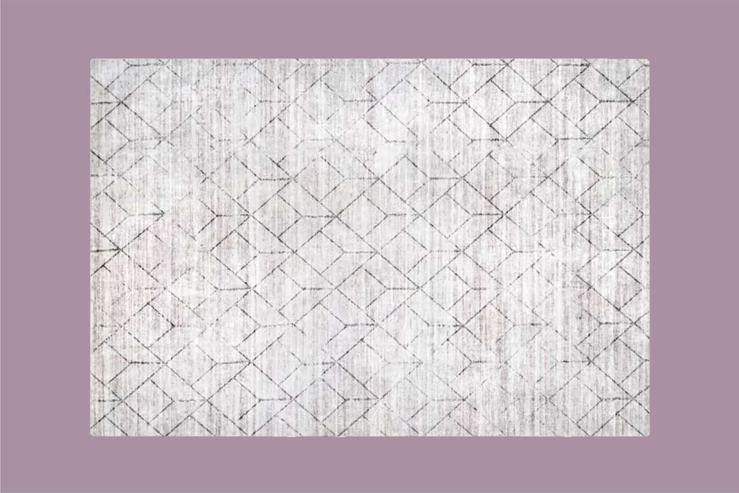 cream patterned rug on purple background