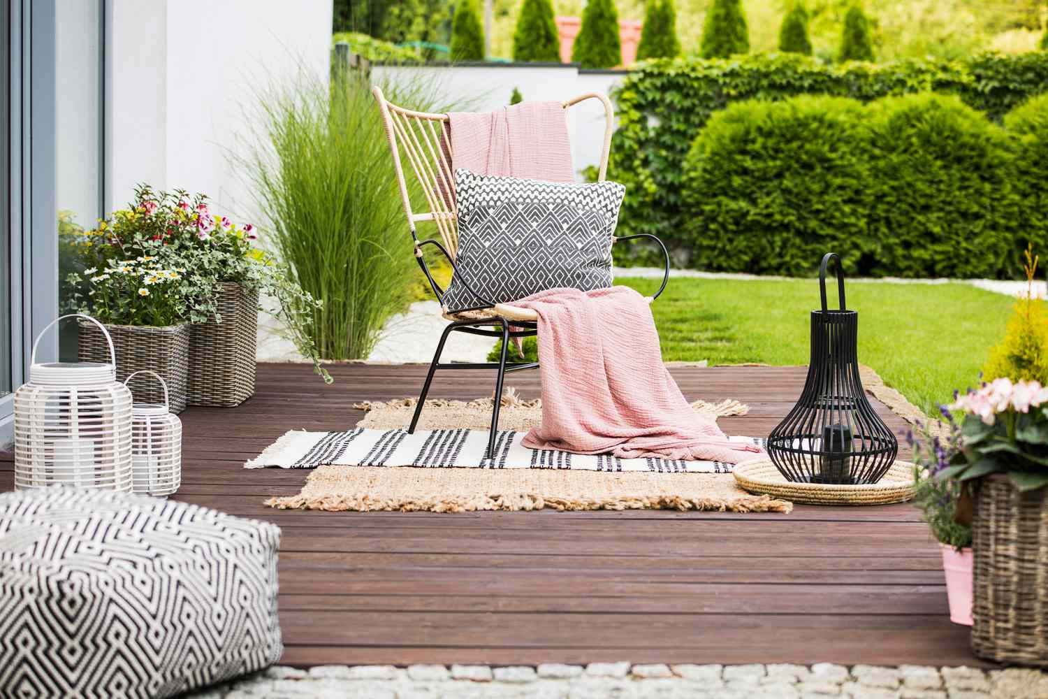 Rugs in outdoor patio