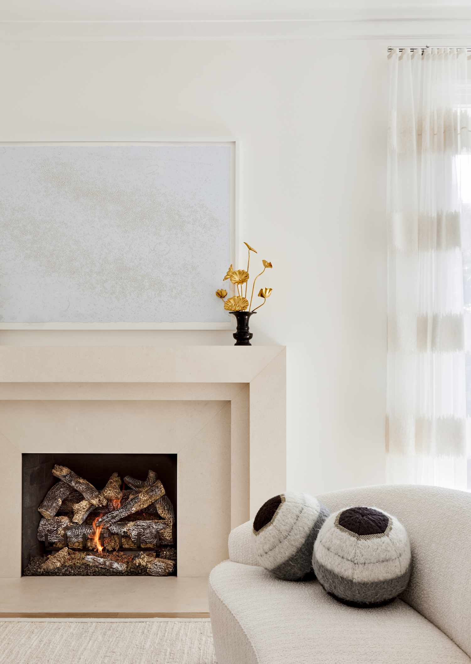 neutral fireplace