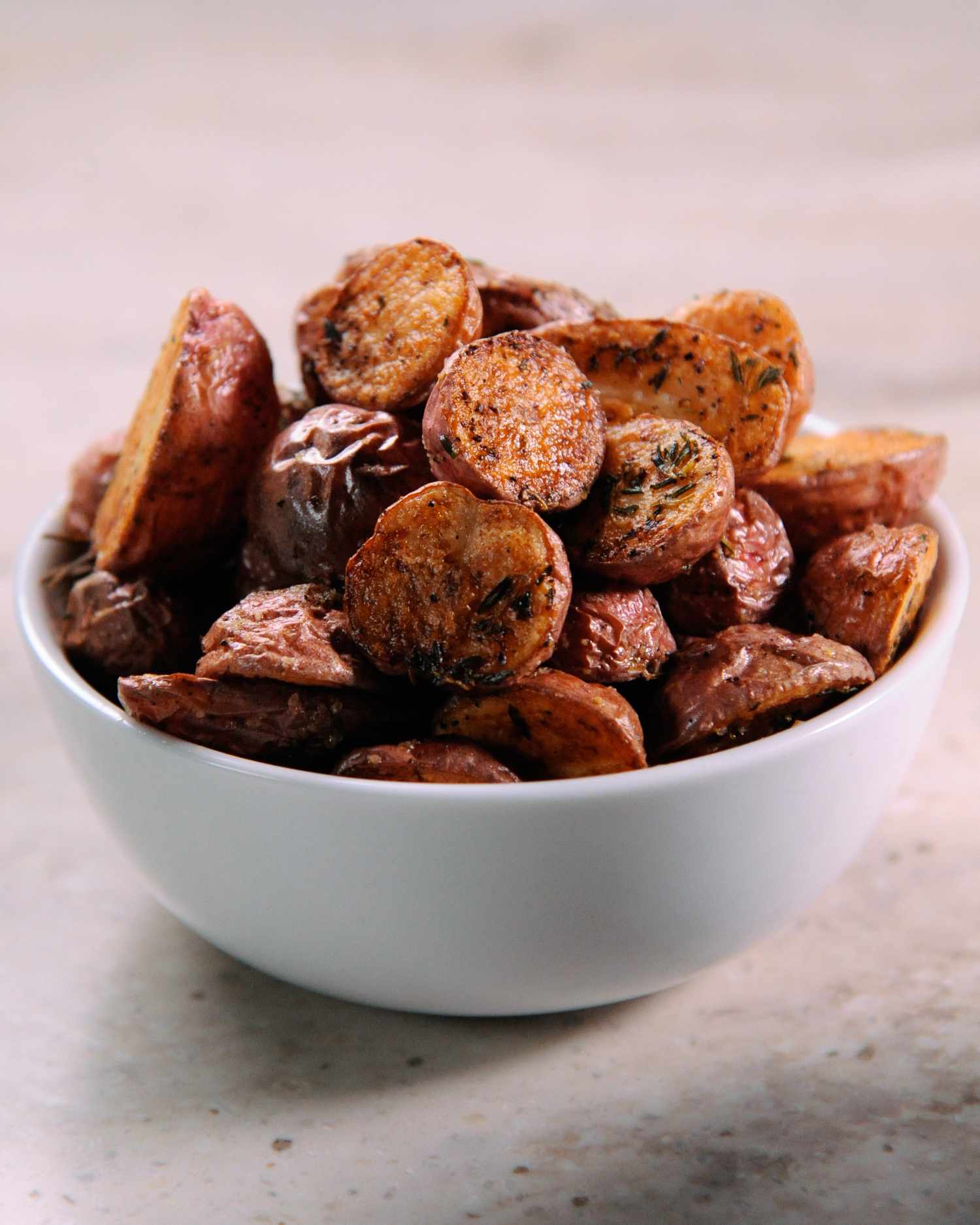 herbed roasted potatoes in a bowl