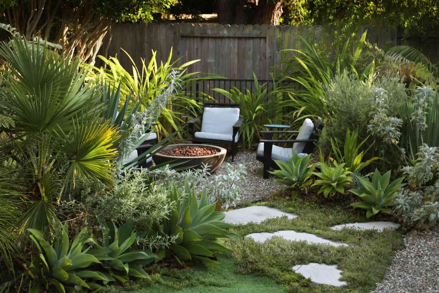 Concrete patio with firepit