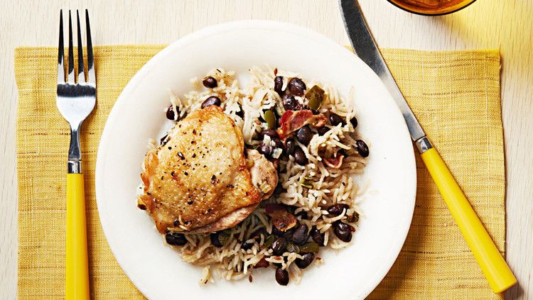 one pan cuban chicken with rice beans