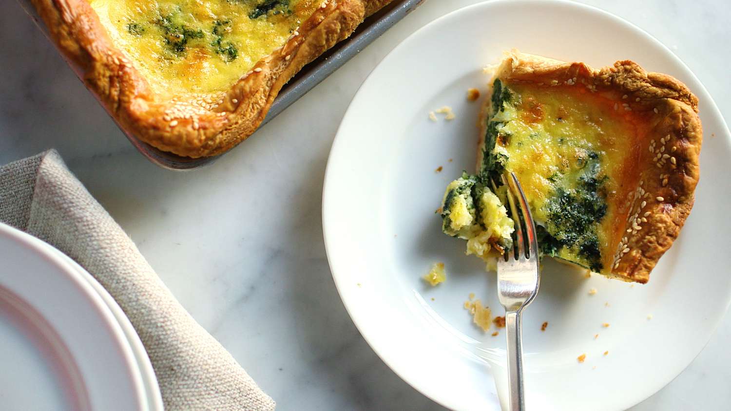 Spinach-and-Cheddar Slab Quiche Video EDFSC